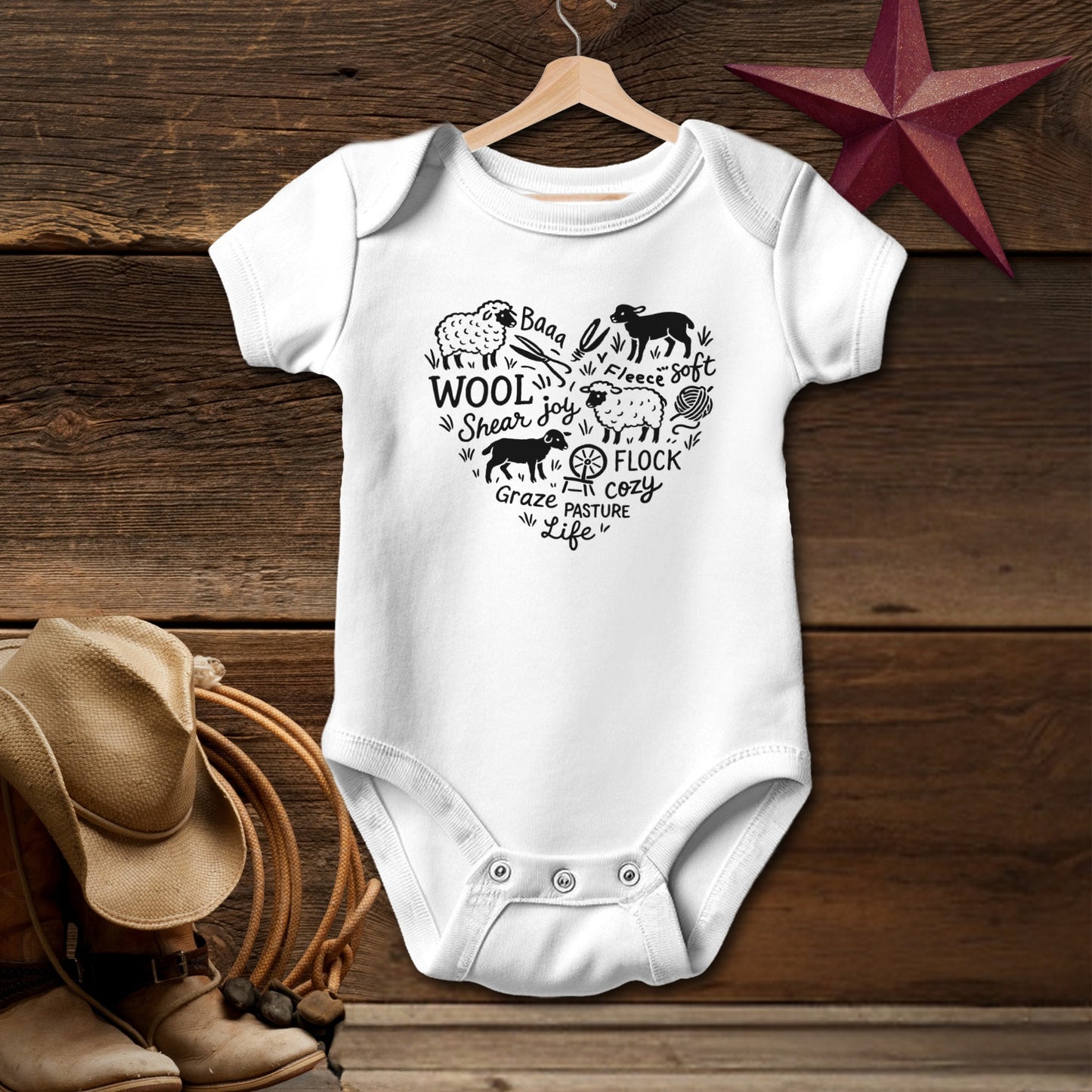 Sheep Farm Heart Bodysuit (Baby)
