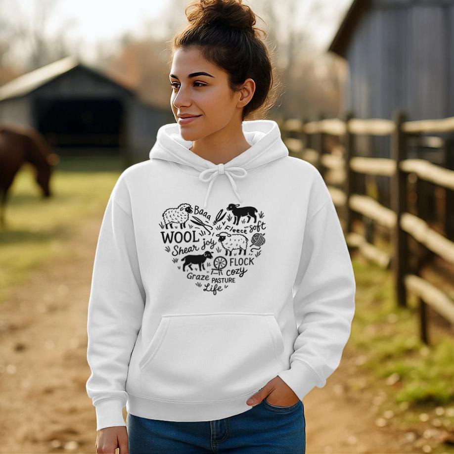 Sheep Farm Heart Hoodie