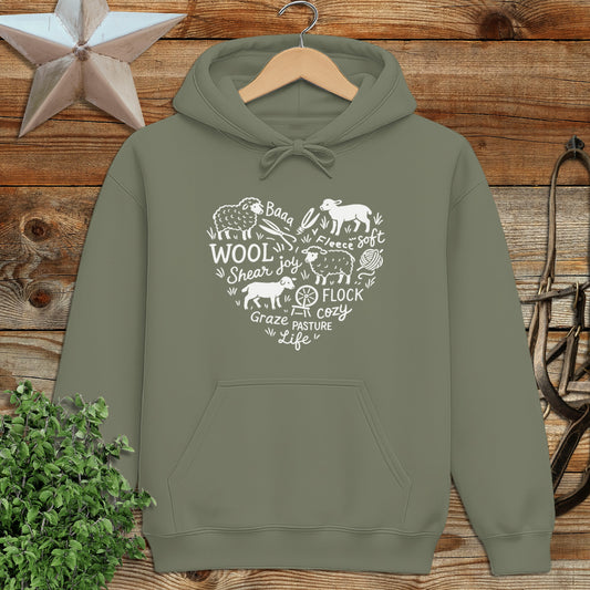 Sheep Farm Heart Hoodie
