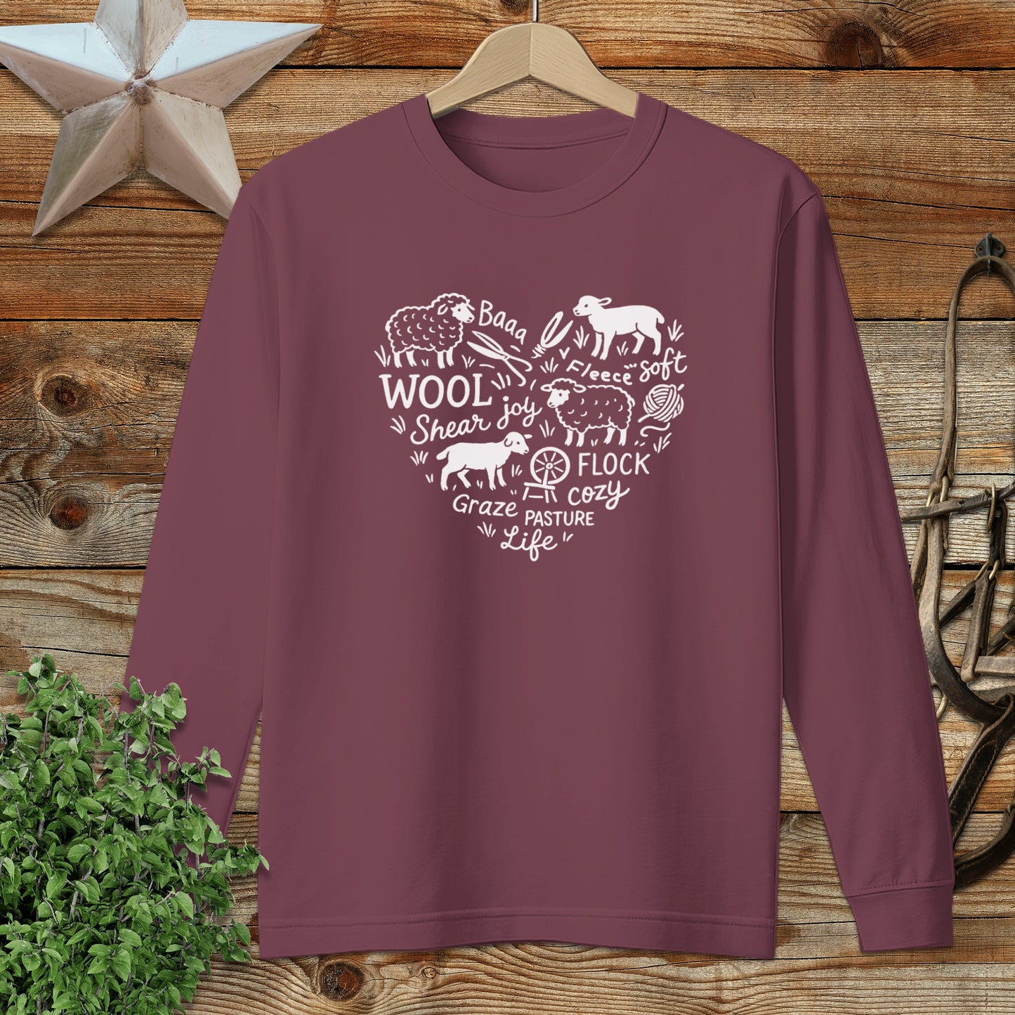 Sheep Farm Heart Long Sleeve Tee