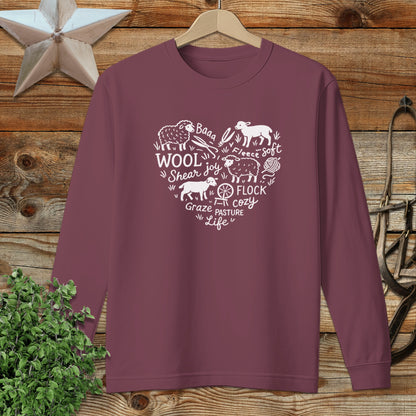 Sheep Farm Heart Long Sleeve Tee