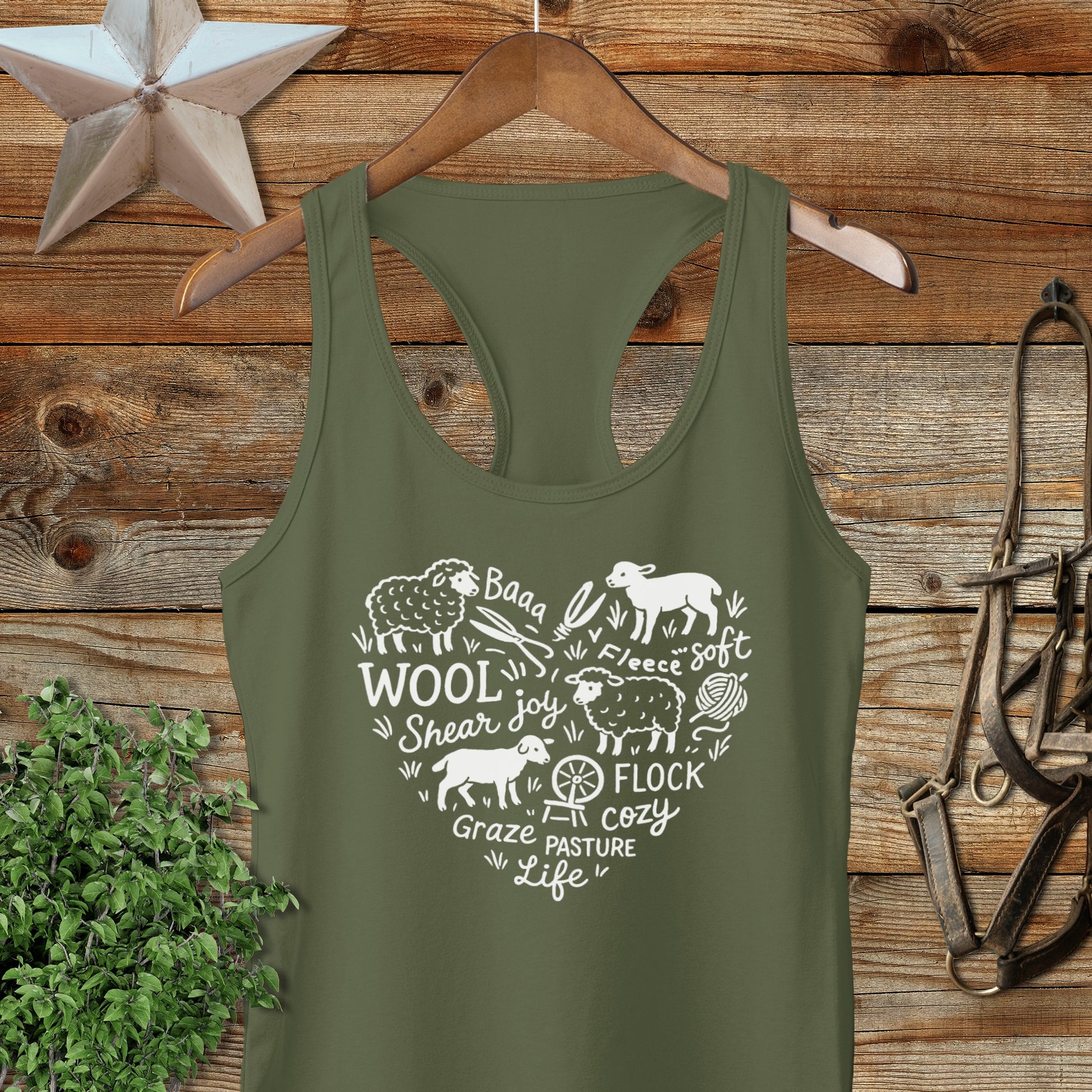 Sheep Farm Heart Racerback Tank