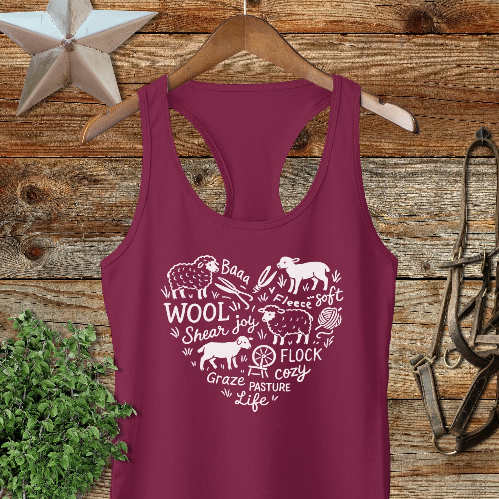 Sheep Farm Heart Racerback Tank