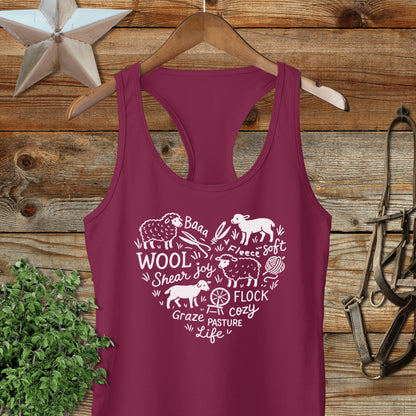 Sheep Farm Heart Racerback Tank