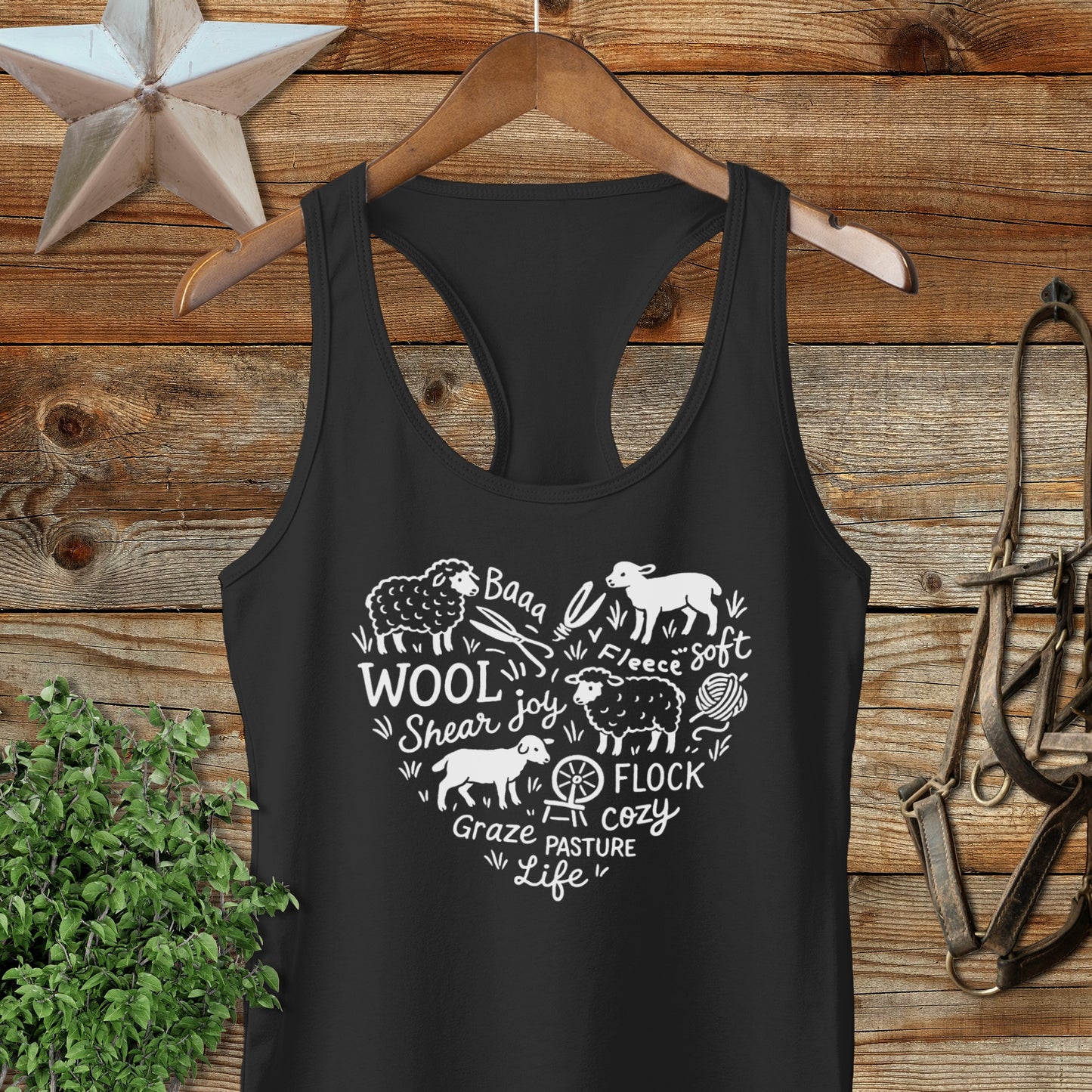 Sheep Farm Heart Racerback Tank