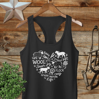Sheep Farm Heart Racerback Tank