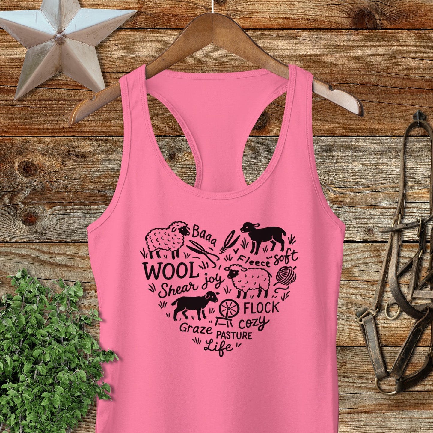 Sheep Farm Heart Racerback Tank