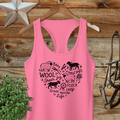 Sheep Farm Heart Racerback Tank