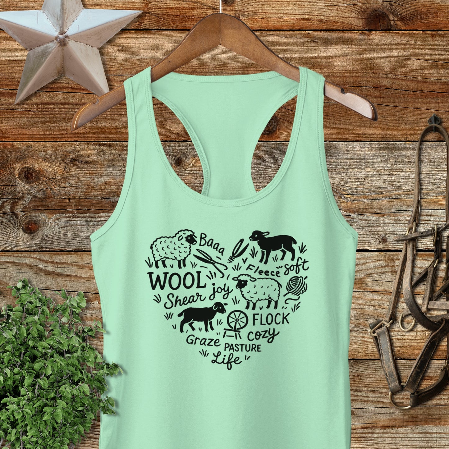 Sheep Farm Heart Racerback Tank