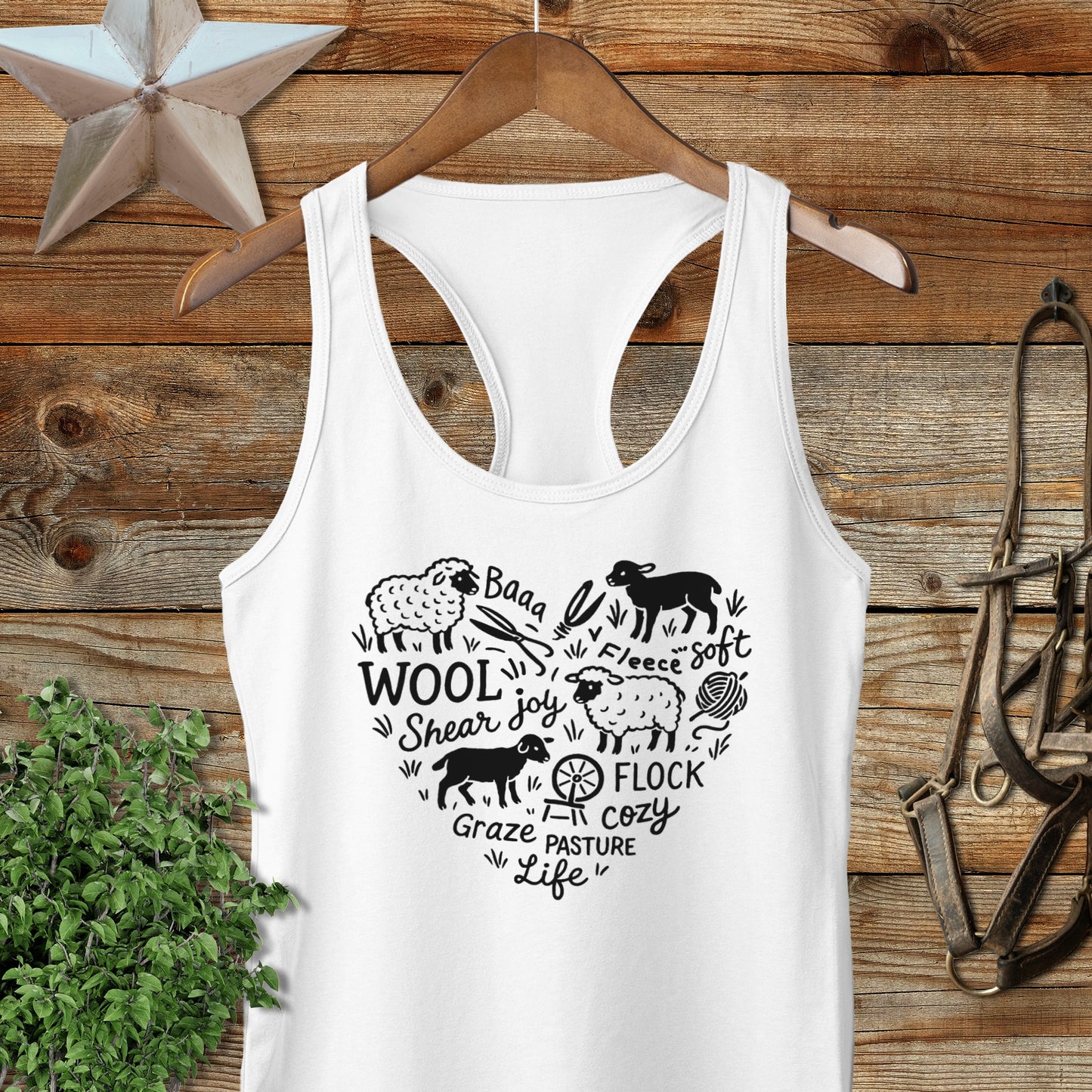 Sheep Farm Heart Racerback Tank
