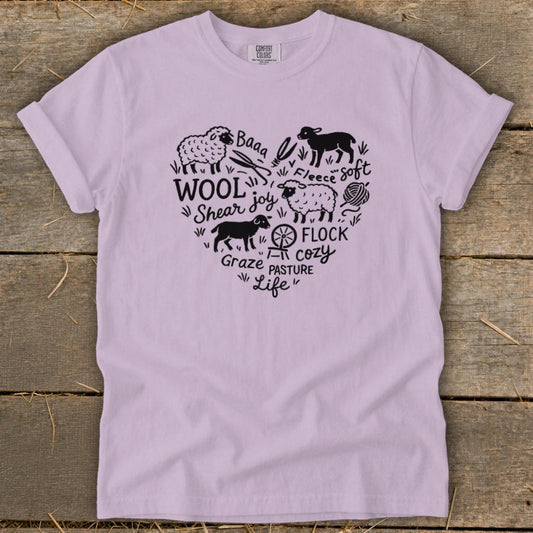 Sheep Farm Heart Signature Tee - Orchid
