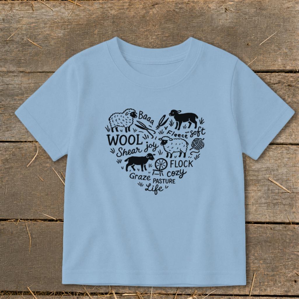 Sheep Farm Heart Toddler Tee