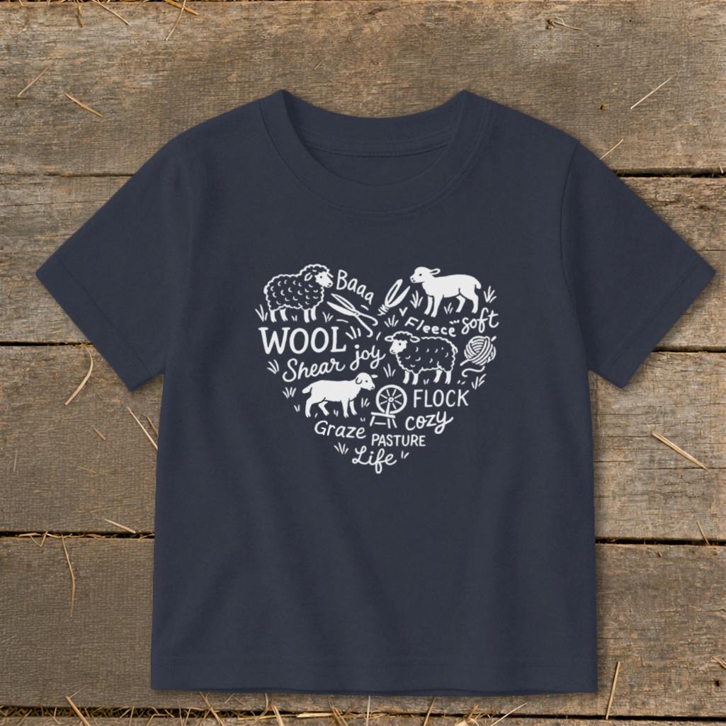 Sheep Farm Heart Toddler Tee