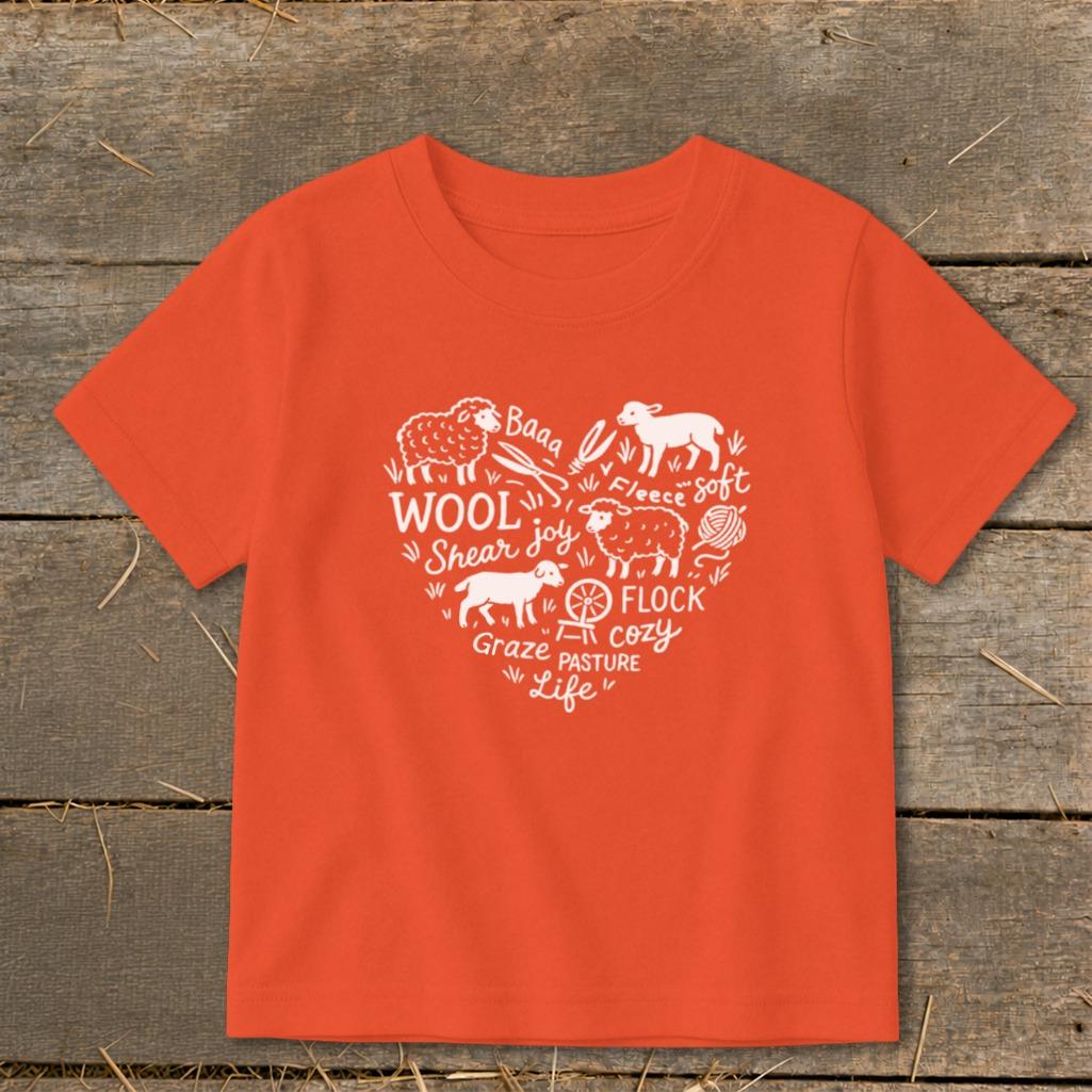 Sheep Farm Heart Toddler Tee