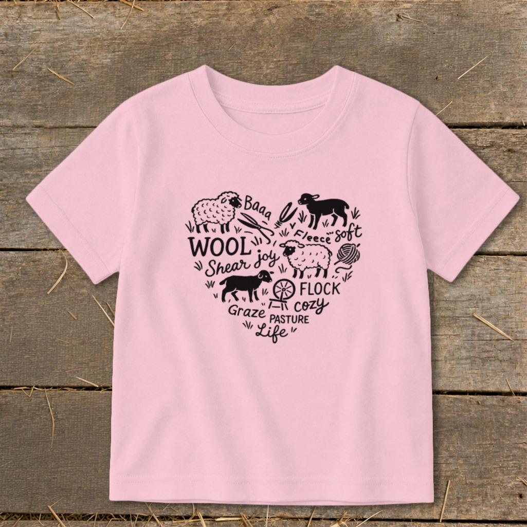 Sheep Farm Heart Toddler Tee