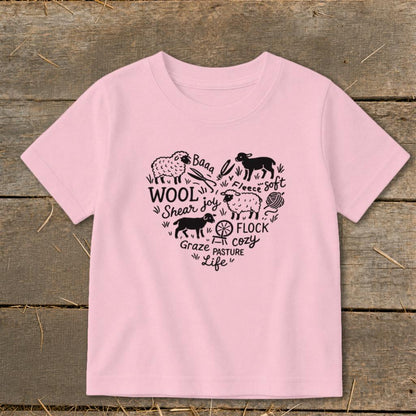Sheep Farm Heart Toddler Tee