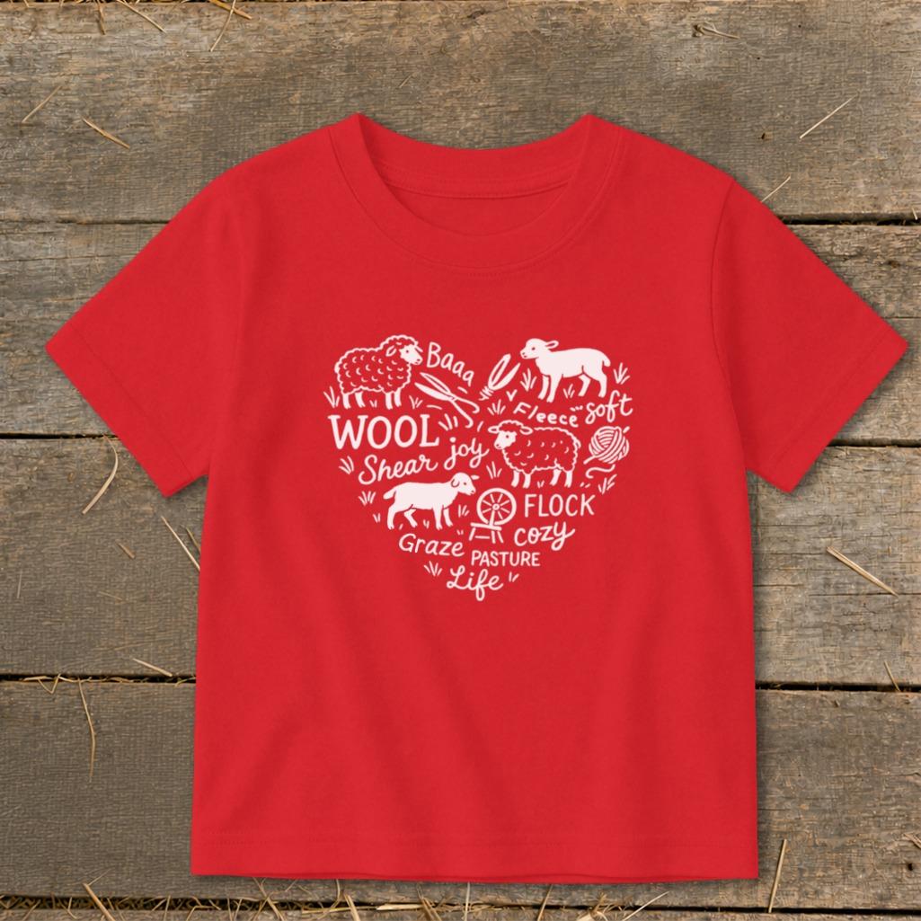 Sheep Farm Heart Toddler Tee