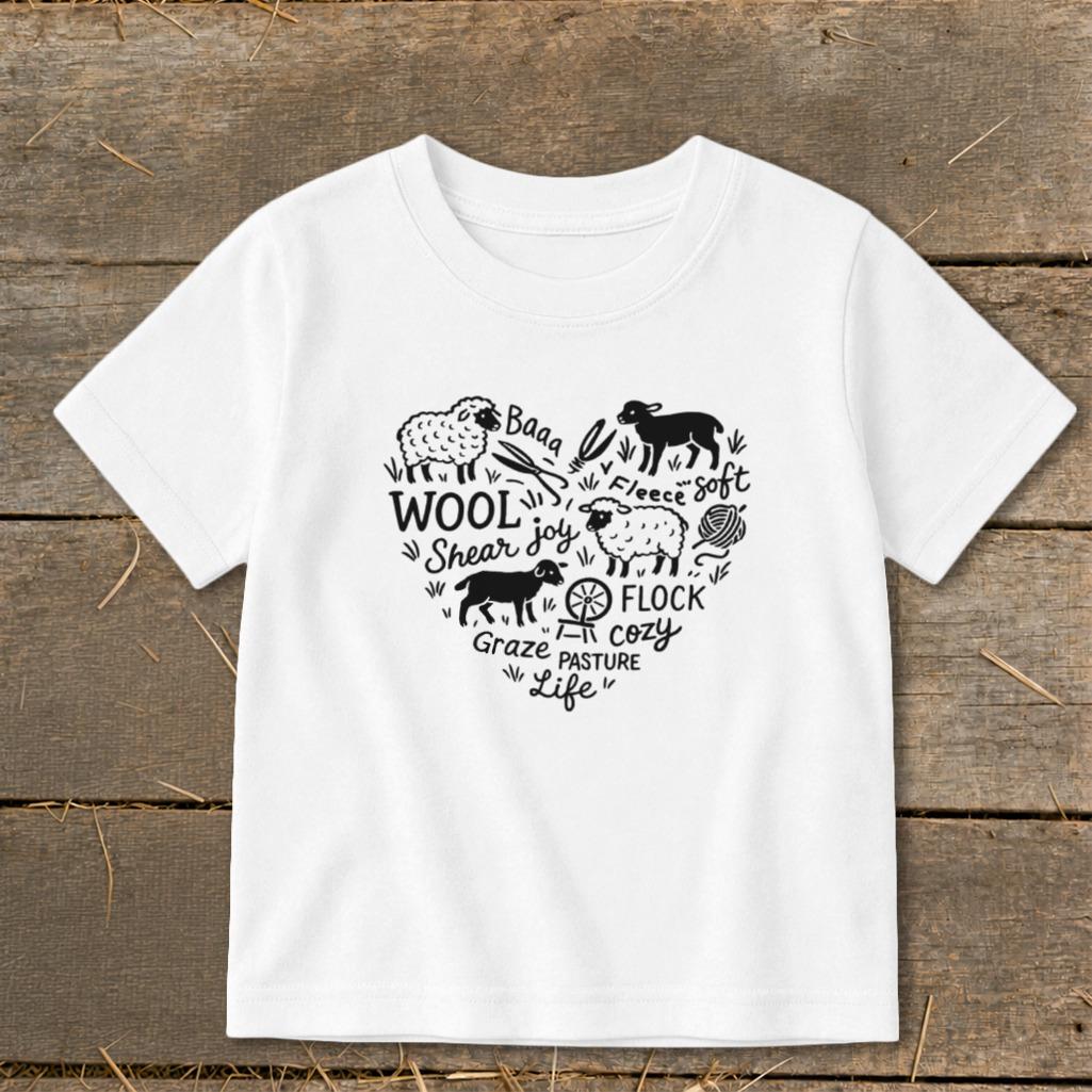 Sheep Farm Heart Toddler Tee
