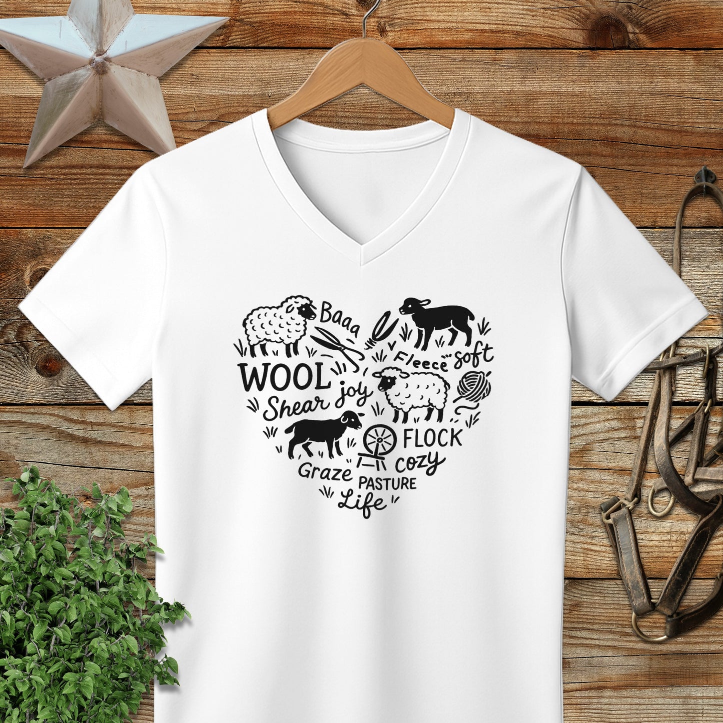 Sheep Farm Heart V-neck