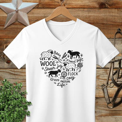 Sheep Farm Heart V-neck