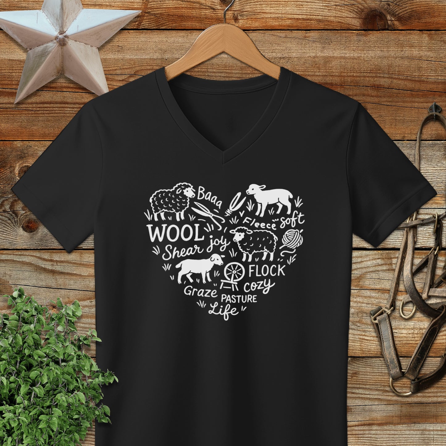 Sheep Farm Heart V-neck
