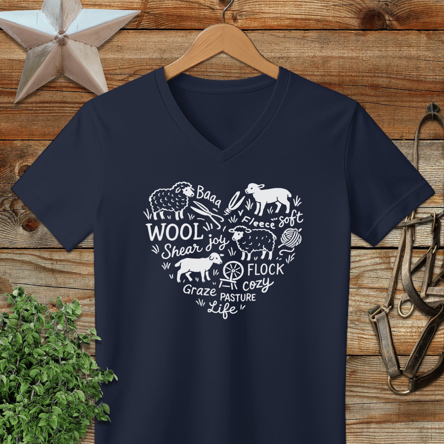 Sheep Farm Heart V-neck
