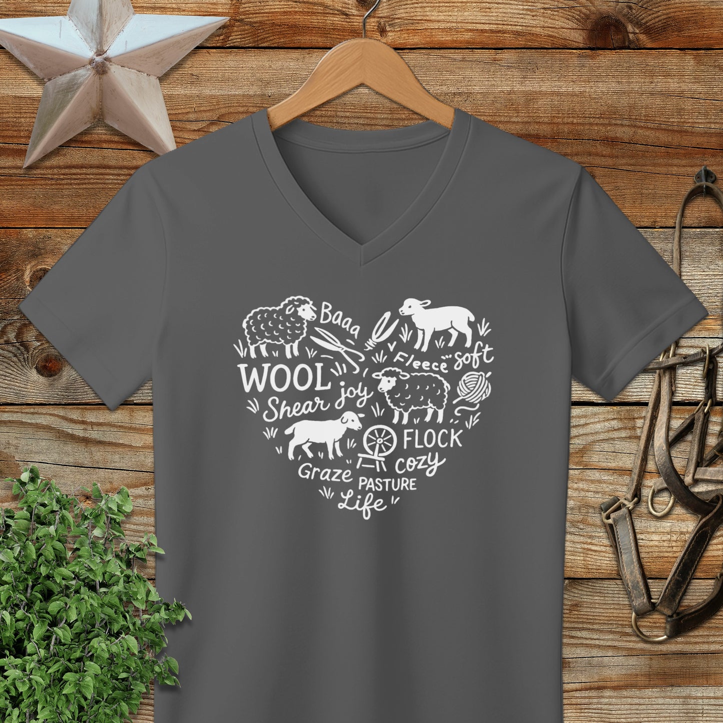 Sheep Farm Heart V-neck