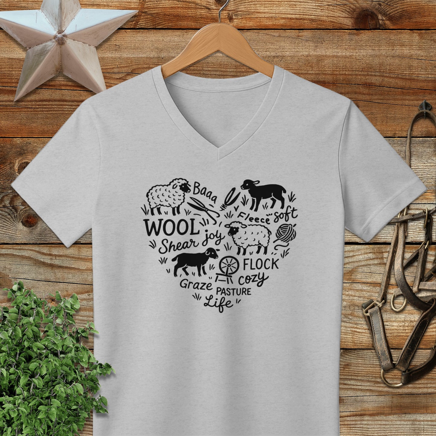 Sheep Farm Heart V-neck