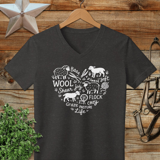 Sheep Farm Heart V-neck
