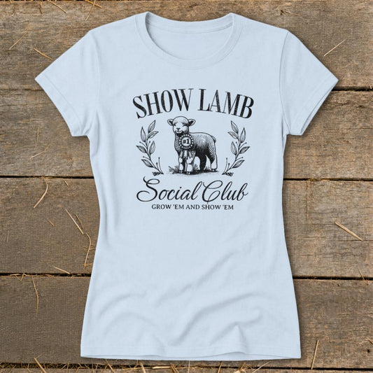 Show Lamb Social Club Ladies Tee - Light Blue