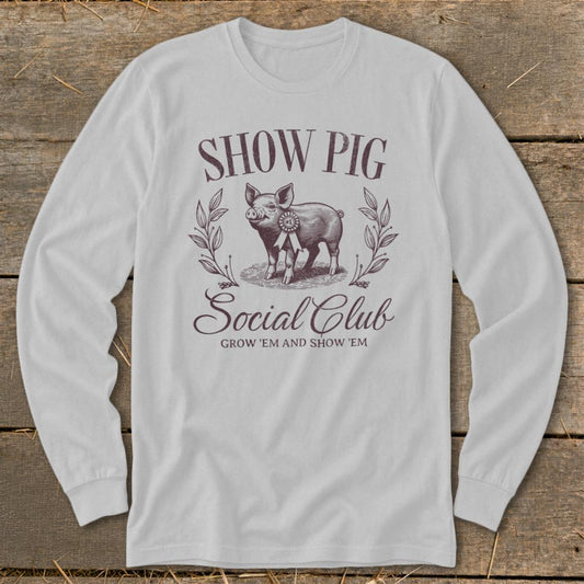 Show Pig Social Club Long Sleeve Tee - Sport Grey