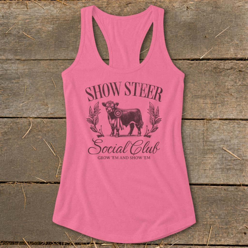 Show Steer Social Racerback Tank