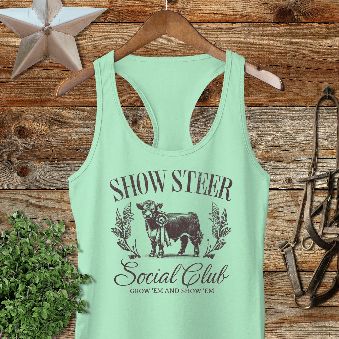 Show Steer Social Racerback Tank