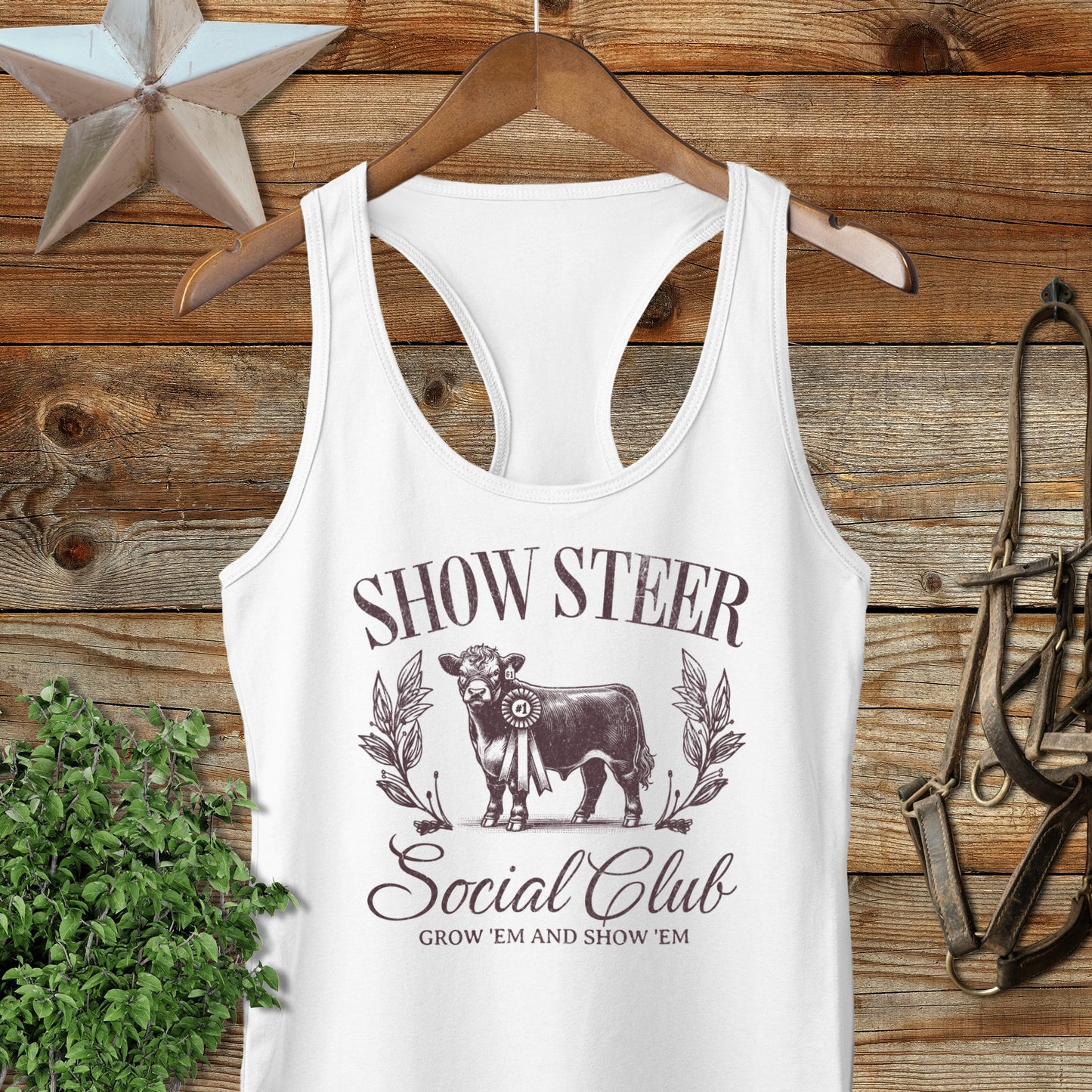 Show Steer Social Racerback Tank
