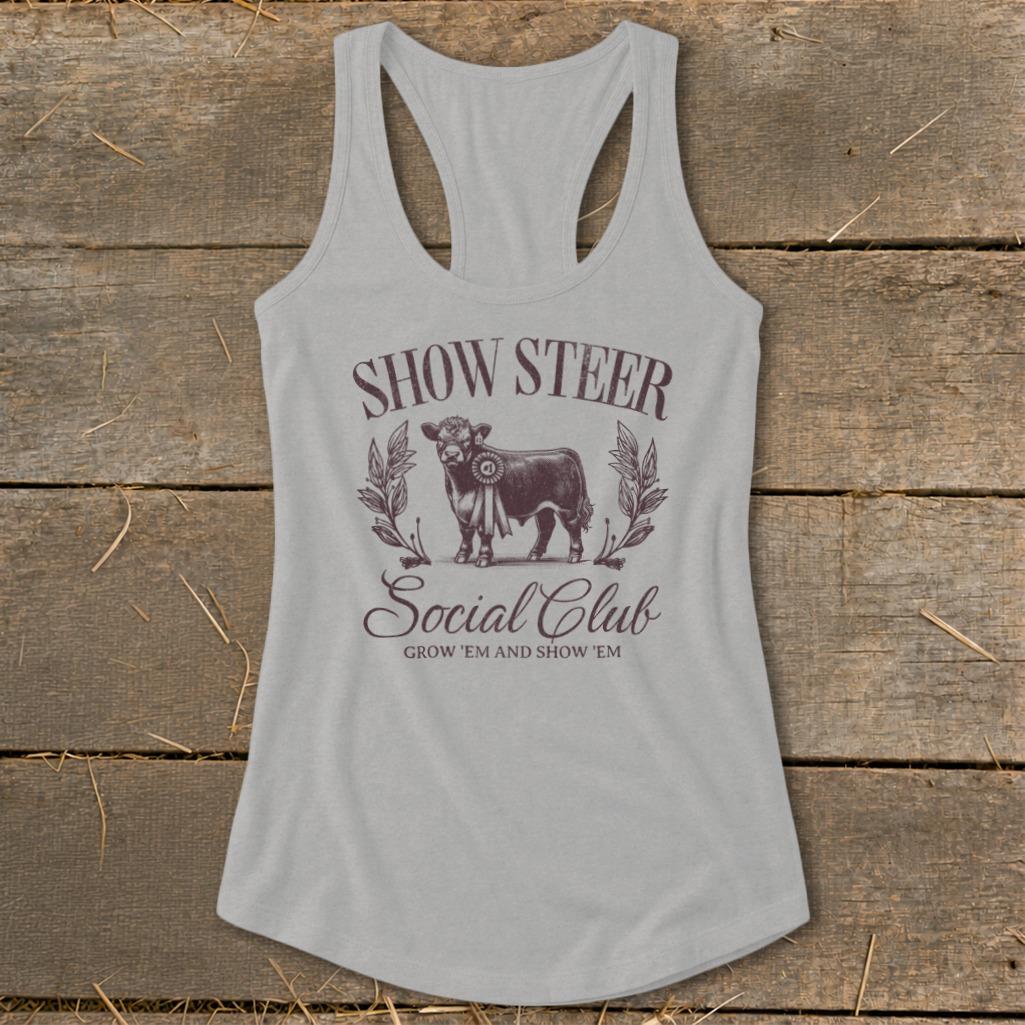 Show Steer Social Racerback Tank