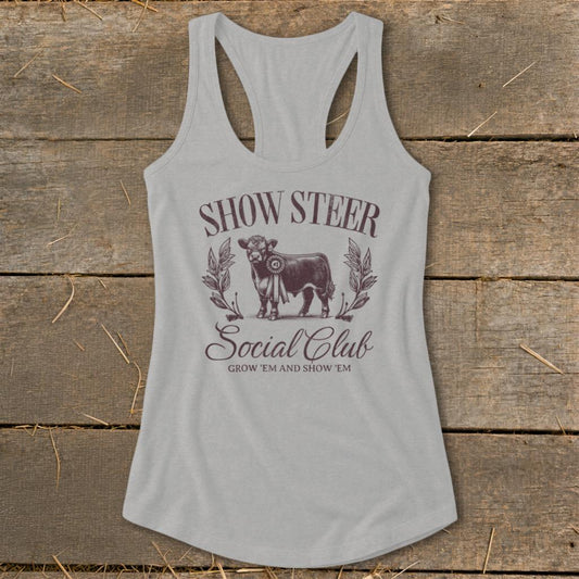 Show Steer Social Racerback Tank