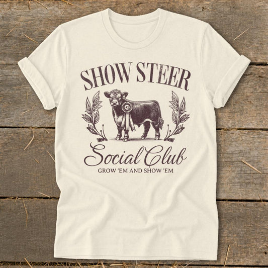 Show Steer Social Softstyle Tee - Natural