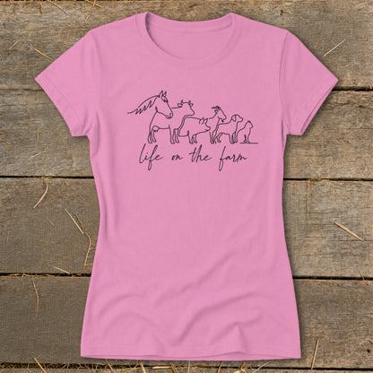 Simple Art Life on the Farm Ladies Tee