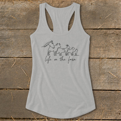 Simple Art Life on the Farm Racerback Tank