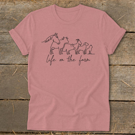 Simple Art Life on the Farm Softstyle Tee - Heather Mauve