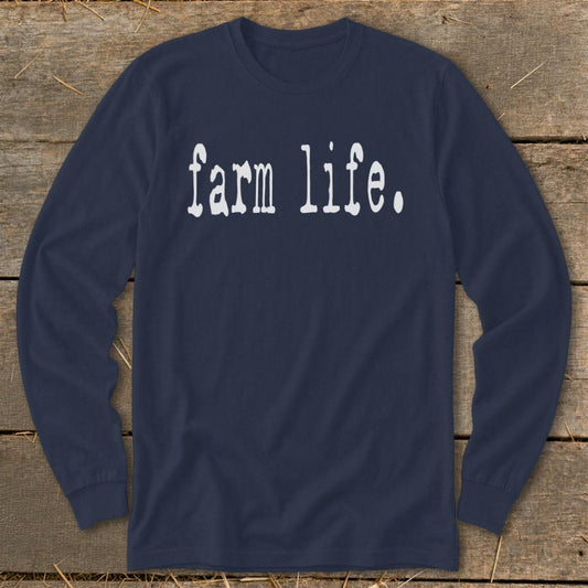 Simple Farm Life Long Sleeve Tee - Navy