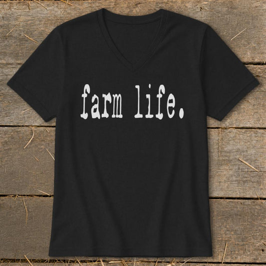 Simple Farm Life V-neck - Black