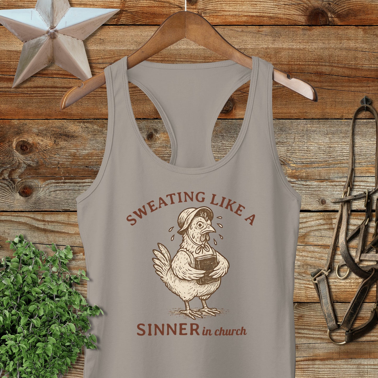 Sinner in Church Racerback Tank