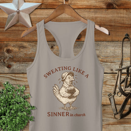Sinner in Church Racerback Tank