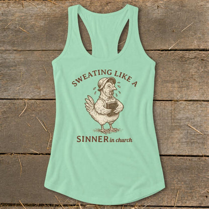 Sinner in Church Racerback Tank