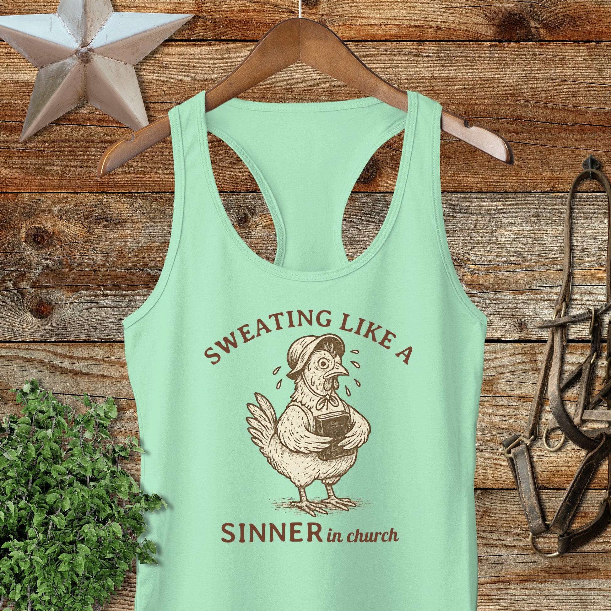 Sinner in Church Racerback Tank