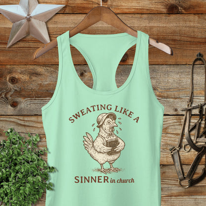 Sinner in Church Racerback Tank