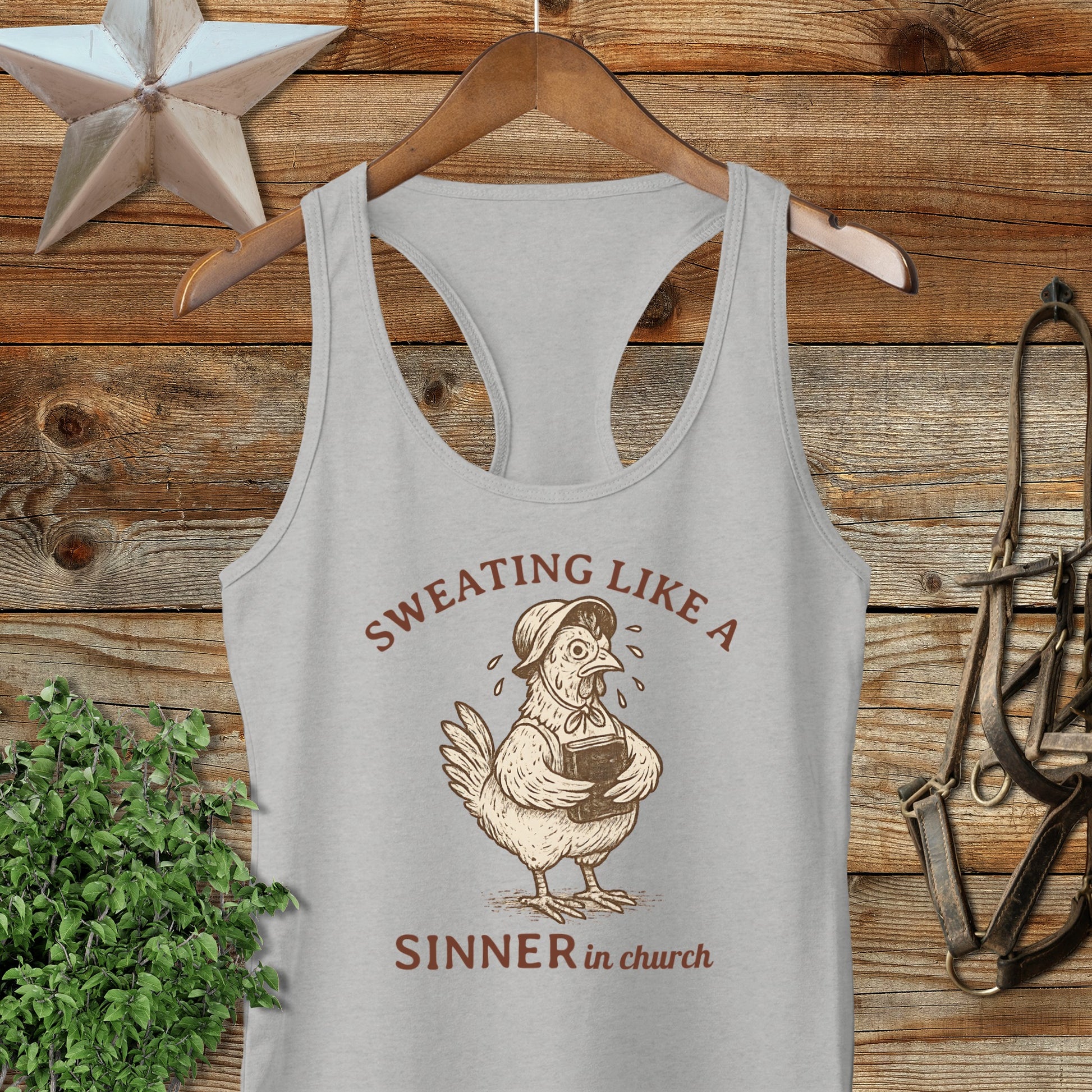Sinner in Church Racerback Tank