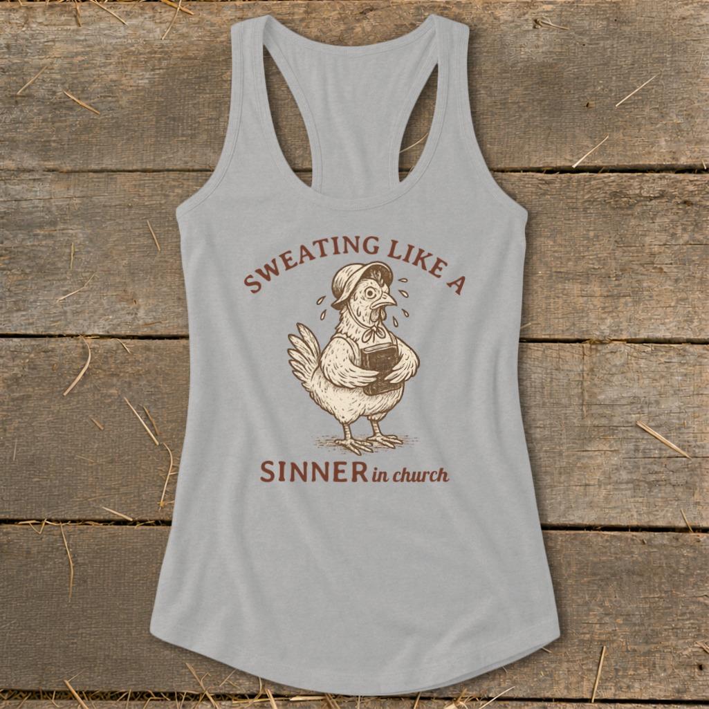 Sinner in Church Racerback Tank