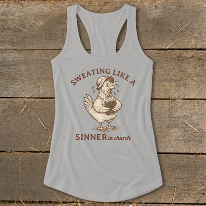 Sinner in Church Racerback Tank